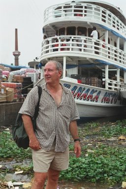 Dirk Wyle with Amazon riverboat